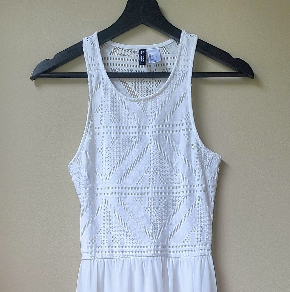Divided White Midi Dress/ Summer/ Size 4